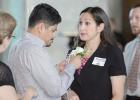 Miranda Tacoronti receives a corsage at the annual awards dinner where received the 2016 Elementary Teacher of the Year Award for the Fort Worth Independent School District. Photo/Submitted.